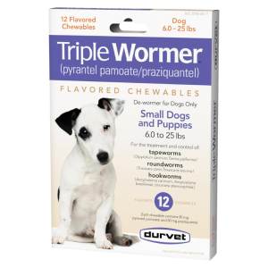 DURVET 12-Pack Triple Wormer Tablets for Puppies and Small Dogs