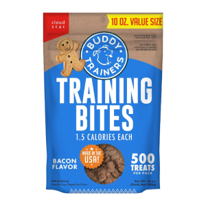Buddy Biscuits Trainers 10 Oz. Pouch of Training Bites Soft & Chewy Dog Treats Made with Bacon Flavor