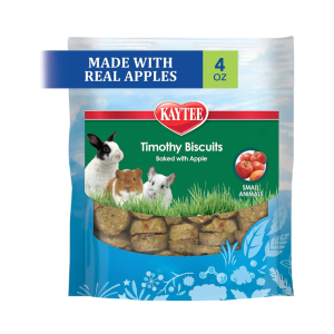 Kaytee Timothy Biscuits Baked Treat for Pet Rabbits & Other Small Animals, Apple, 4 oz
