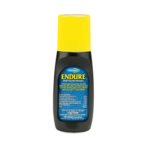 Farnam Endure Roll-On Fly Repellent for Horses, for Sensitive Areas, 3 Ounces